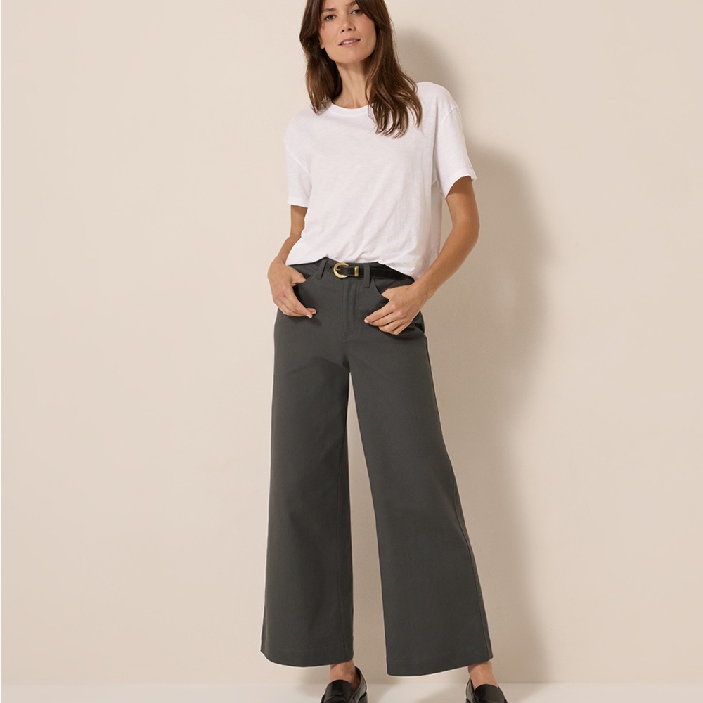 Pact Women's Dark Gray Wide Leg Pants - Picture 2 of 2